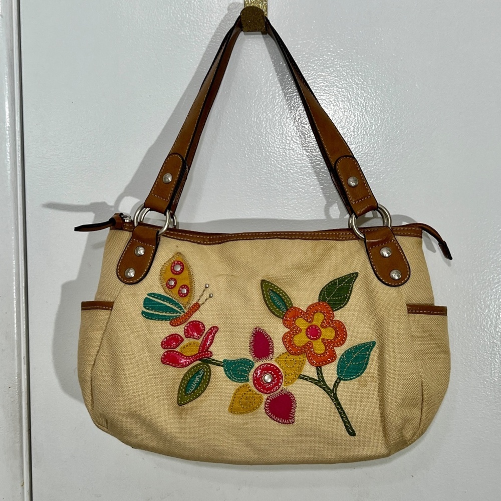 RELIC HANDBAG PURSE CANVAS AND VEGAN LEATHER
